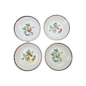 Vtg Over and Back Italy Vegetable Bowls Set 4 Garlic Peppers Tuscan Kitchen